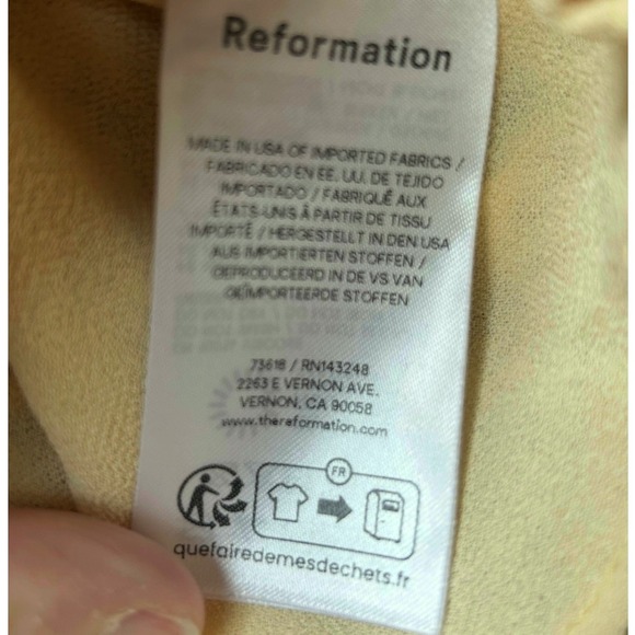 Reformation Brandy Mini Skirt in Yellow Floral Georgette Size Large - Picture 9 of 10